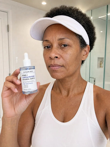 Elysium customer holding Copper Peptide Renewal Serum