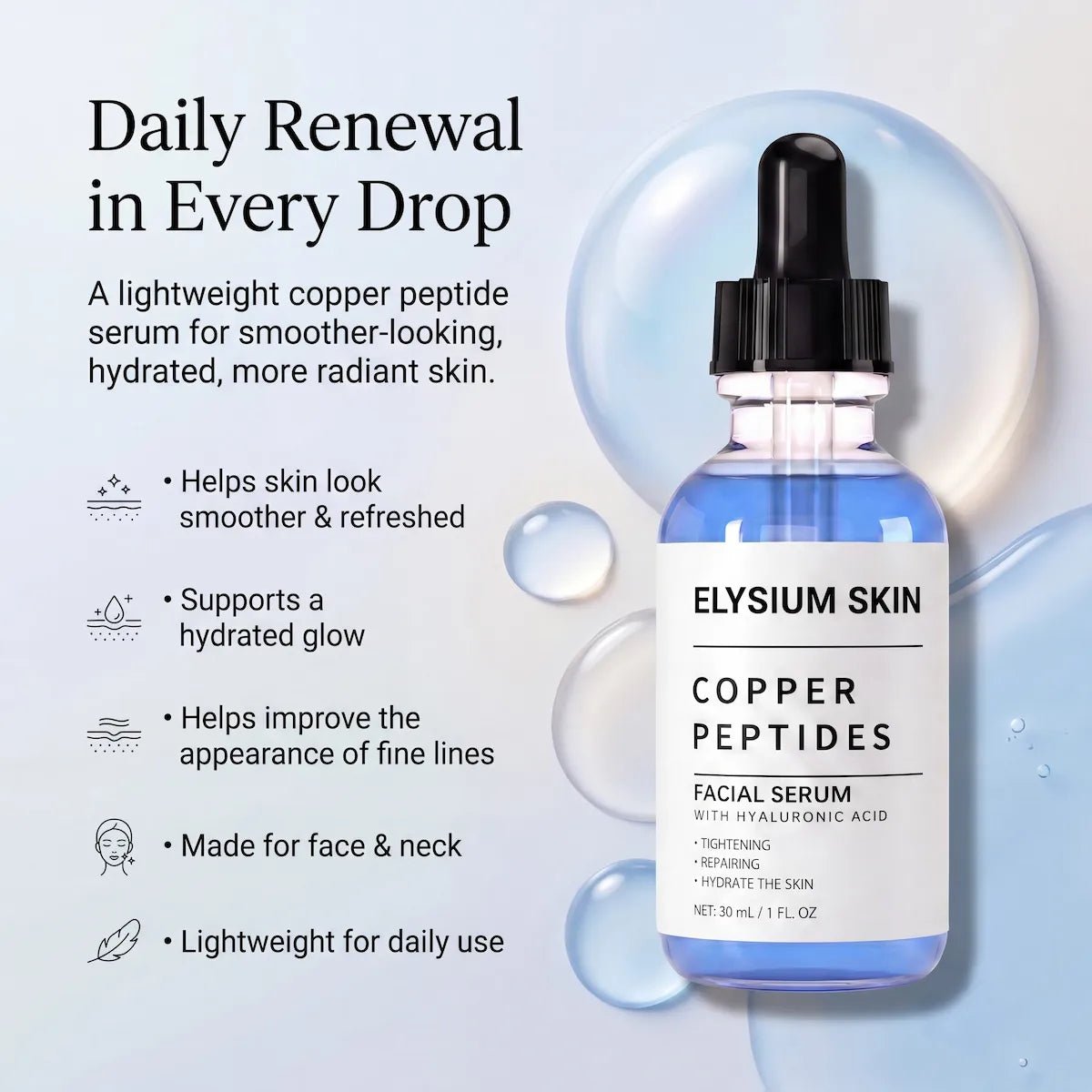 Copper Peptide Renewal Serum - Elysium Skin